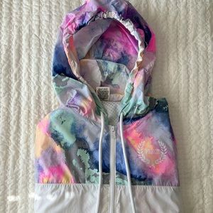 Rare Pink Victoria's Secret Watercolor Pastel Anorak Windbreaker